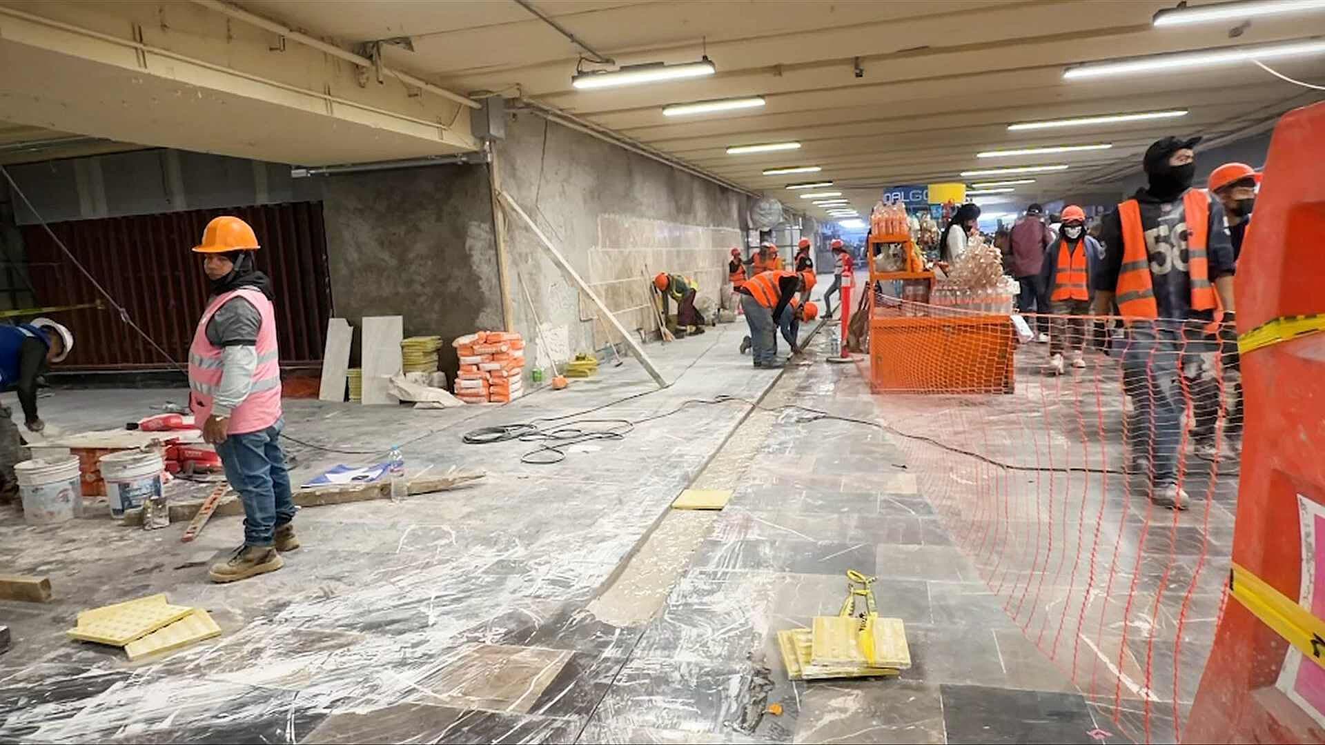 Avanzan a Marchas Forzadas Obras en Línea 2 del Metro; Usuarios Dudan Que Terminen antes del Mundial