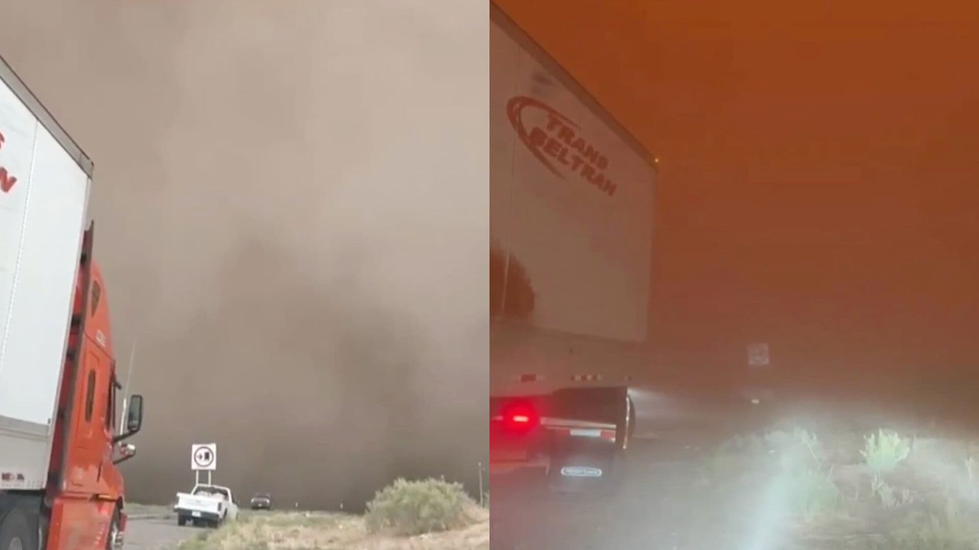 VIDEO: Así se Vió la Tormenta de Arena en la Carretera Chihuahua-Juárez