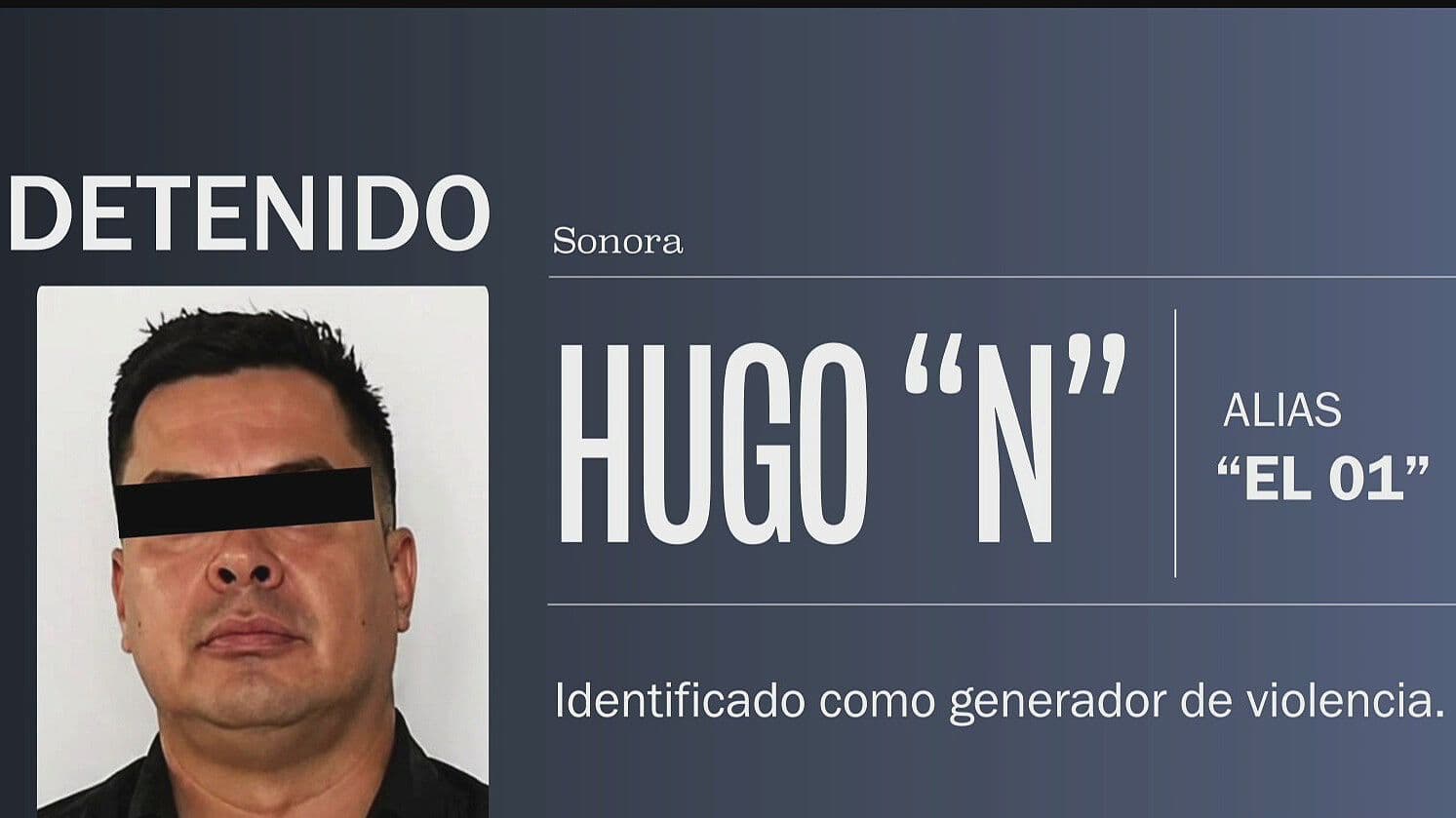 Cae Hugo ‘N’, Alias ‘El 01’, Generador de Violencia en Sonora y Chihuahua