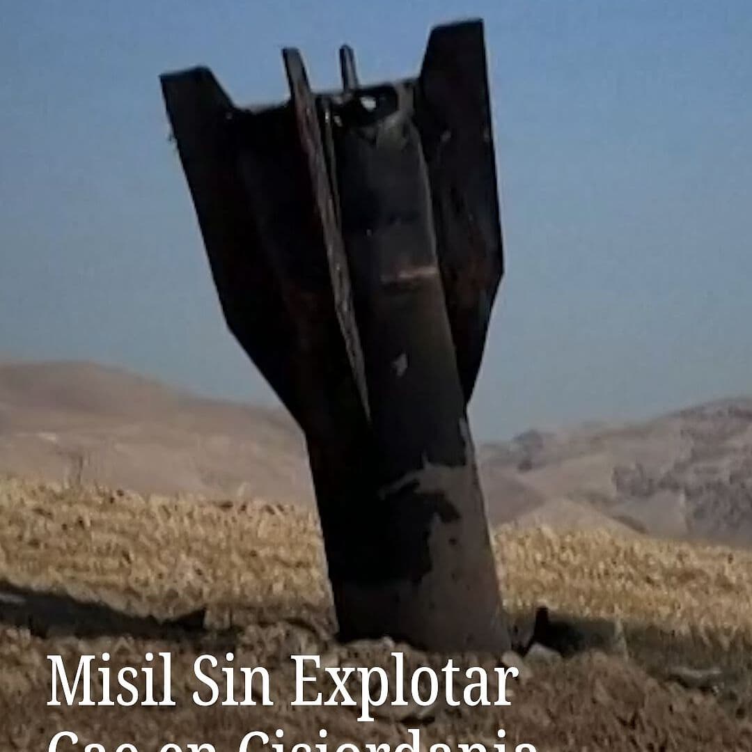 Misil Sin Explotar Cae en Cisjordania