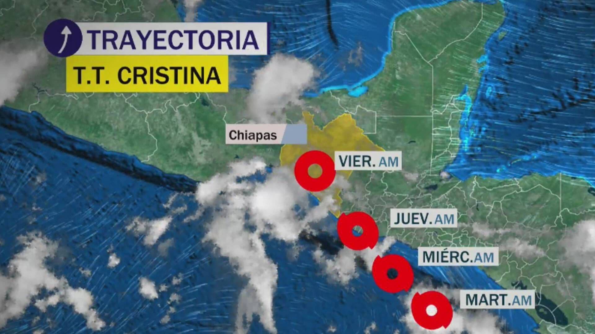 Emiten Alerta por Tormenta Tropical Cristina para 44 Municipios de Chiapas