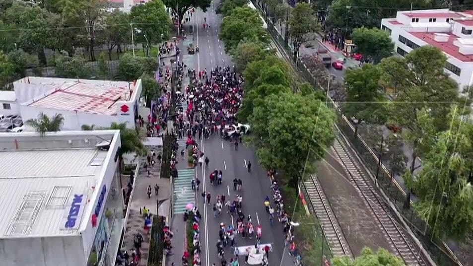 Así se Ve Desde el Aire la Concentración de la CNTE en Calzada de Tlalpan y el Caos Vial