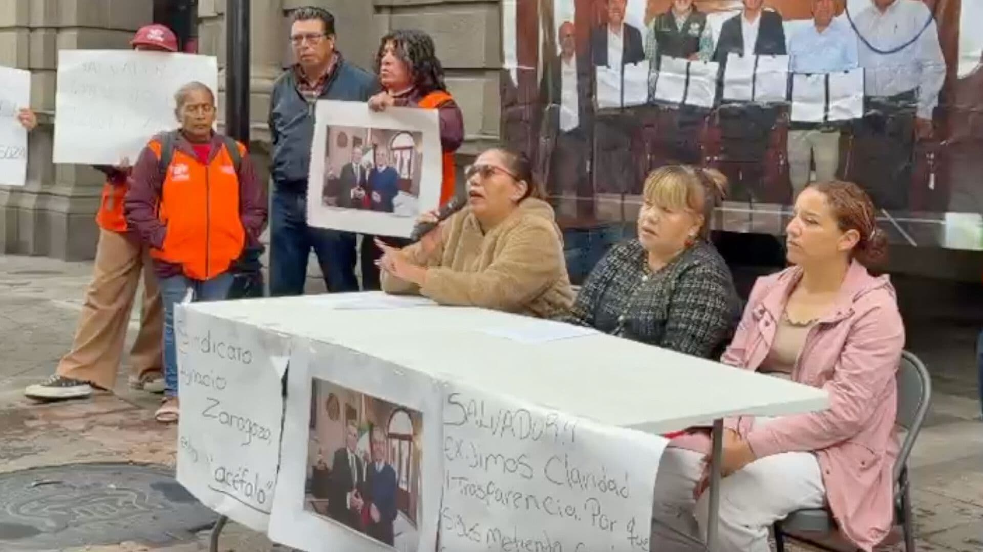 Manifestación Protesta Personal Limpia OOSL Zócalo Palacio Municipal Puebla