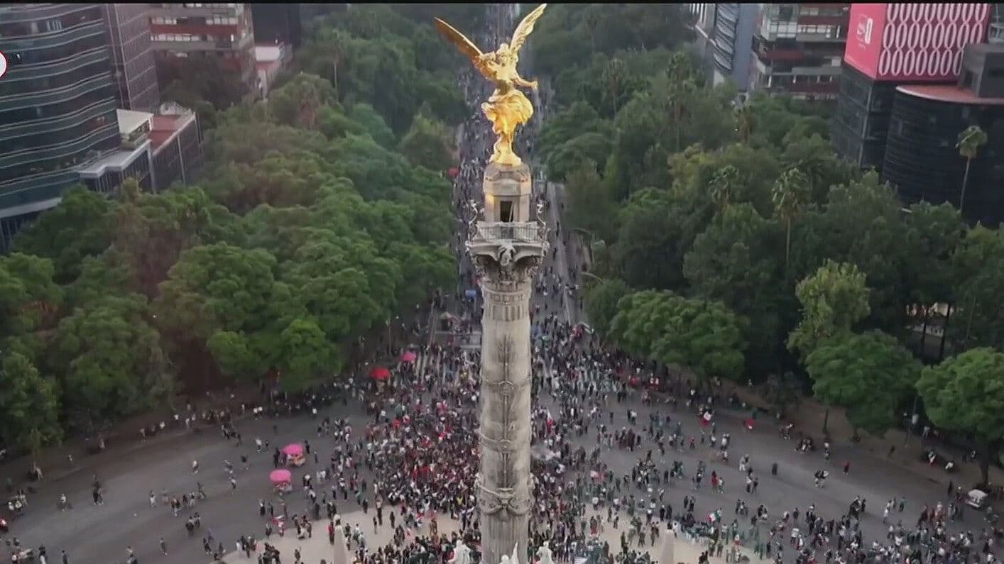 México vs Sudáfrica: Así se Ve Desde el Aire el Histórico Festejo del Tri en el Ángel de la Independencia