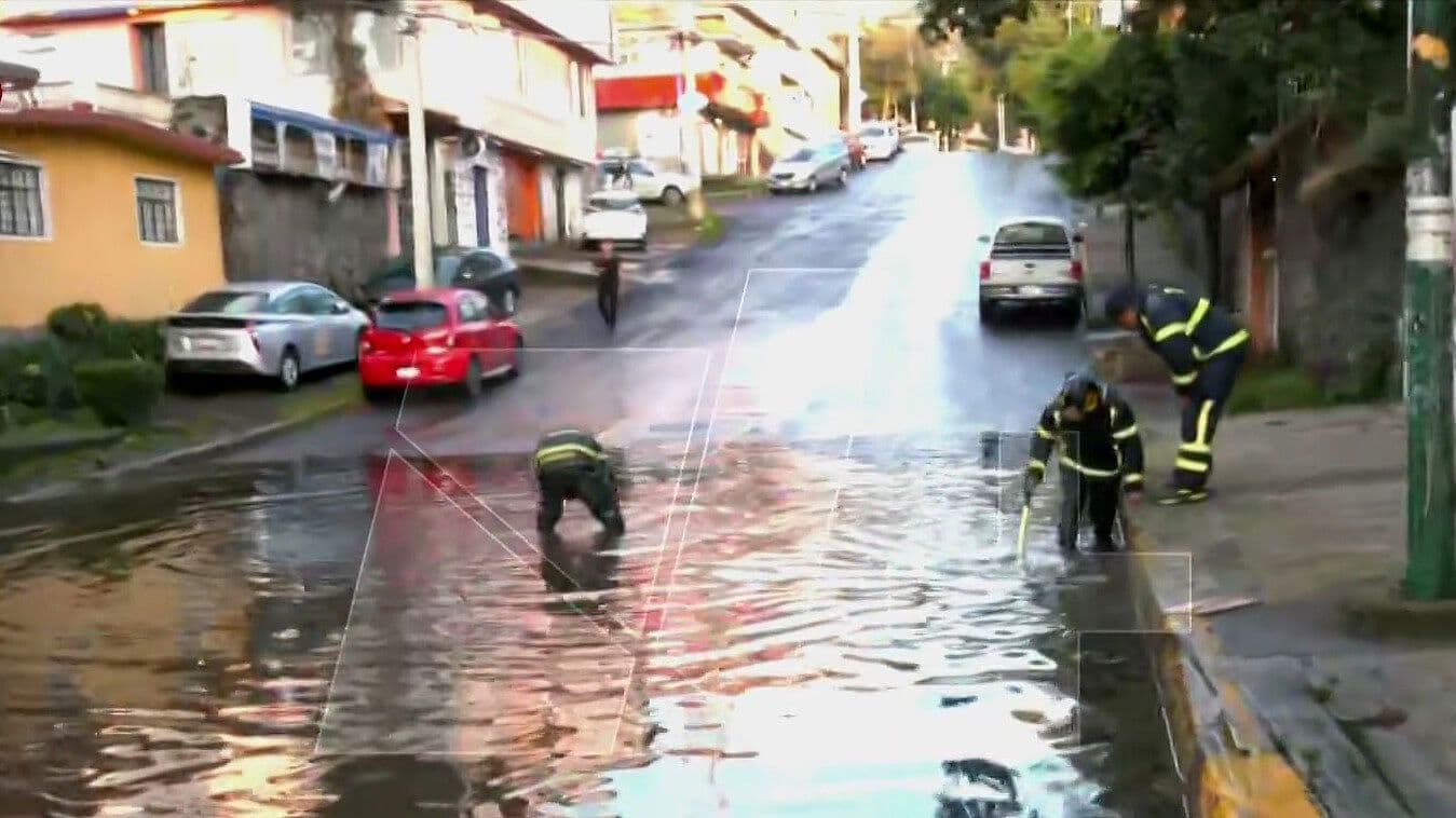 Encharcamiento el Tlalpan Hoy; Así la Afectación en Calles de Conkal y Maní