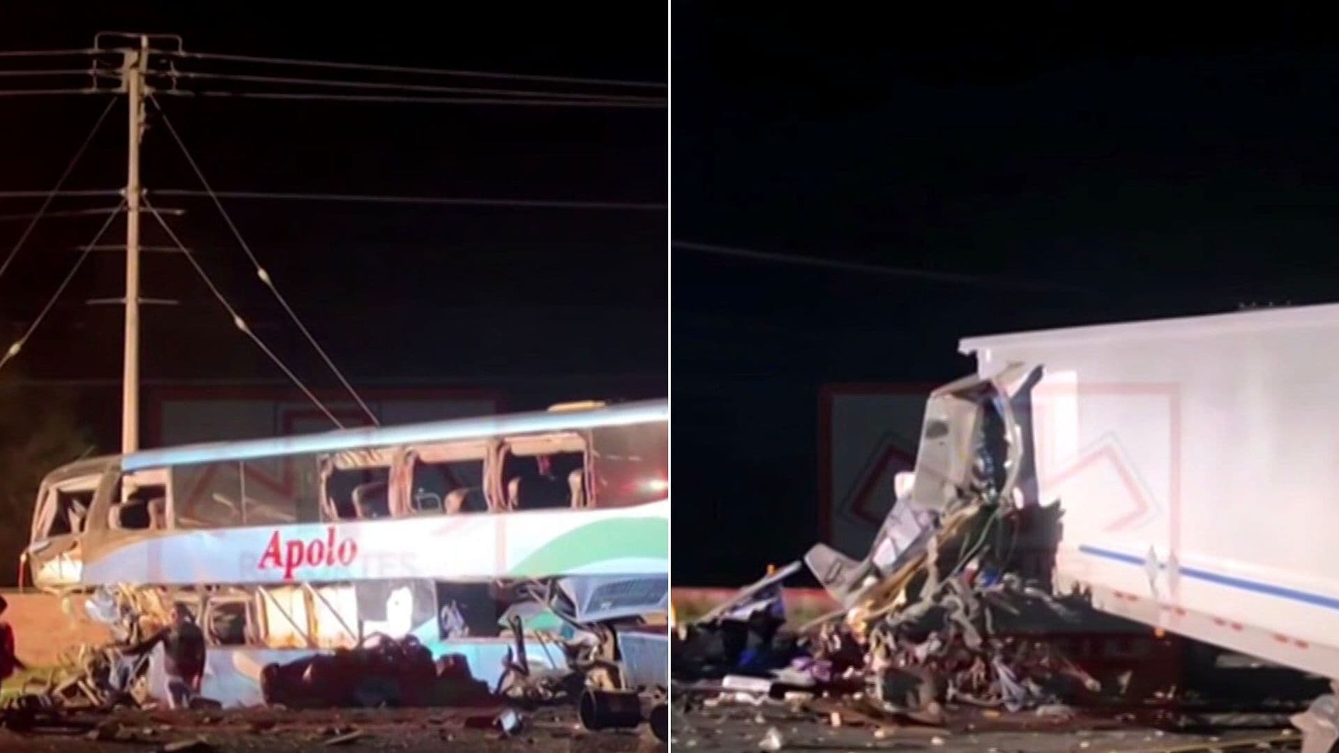 VIDEO: Tráiler y Autobús Quedan Destruidos tras Fuerte Choque en Guanajuato