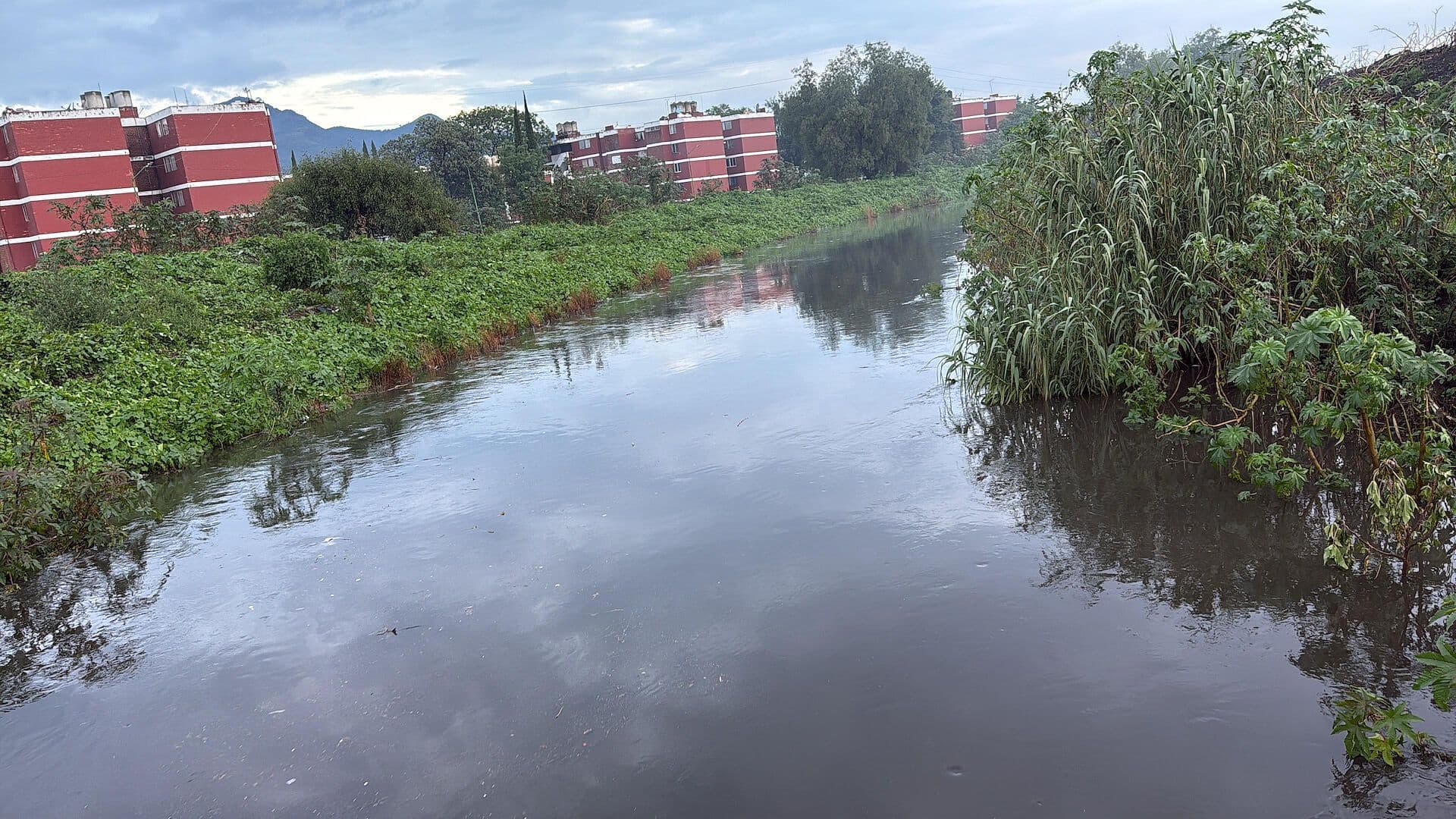 Lluvias en Coacalco, Edomex Dejan Canal al Límite y Caos en Vialidades