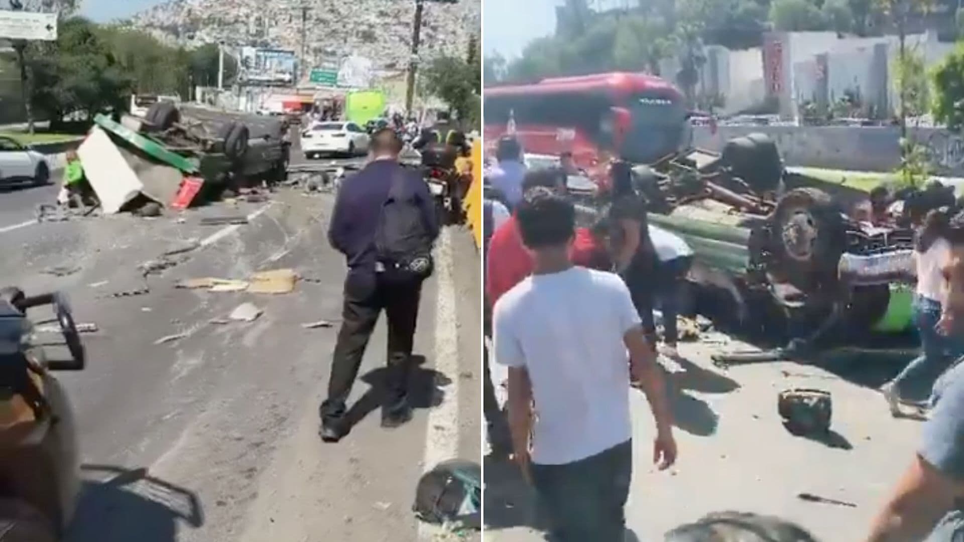 Choque entre Transporte Público en la México-Pachuca Dejó al Menos 15 Lesionados
