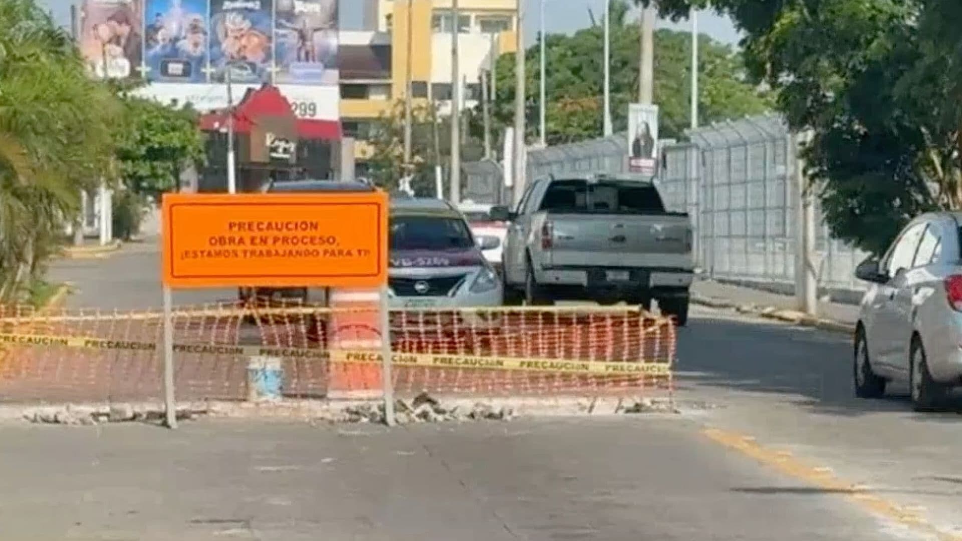 Obra Provoca Afectación Vial en Boca del Río; Hay un Carril Cerrado