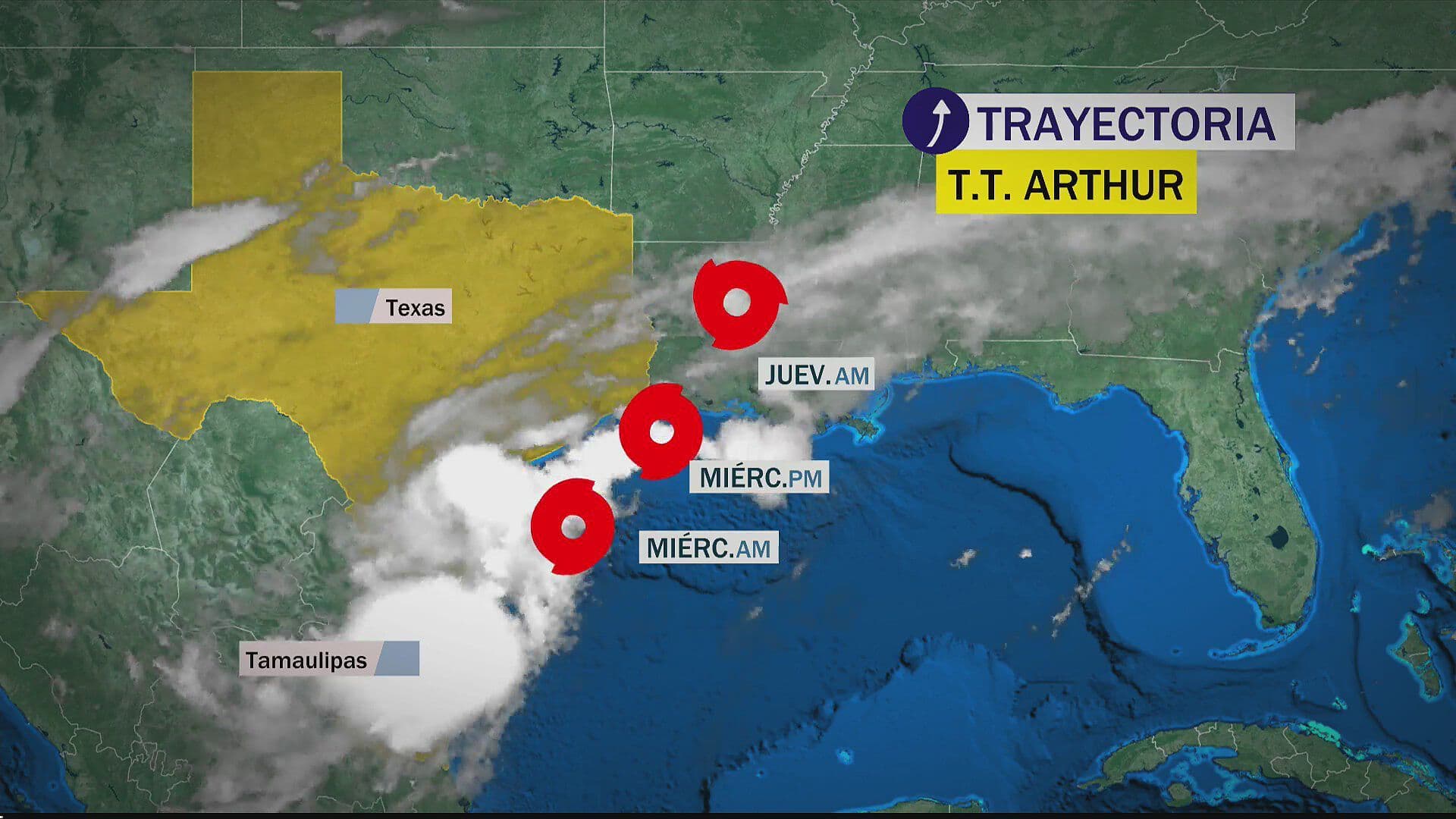 Tormenta Tropical Arthur: Mapa, Trayectoria y Zonas que Afectará