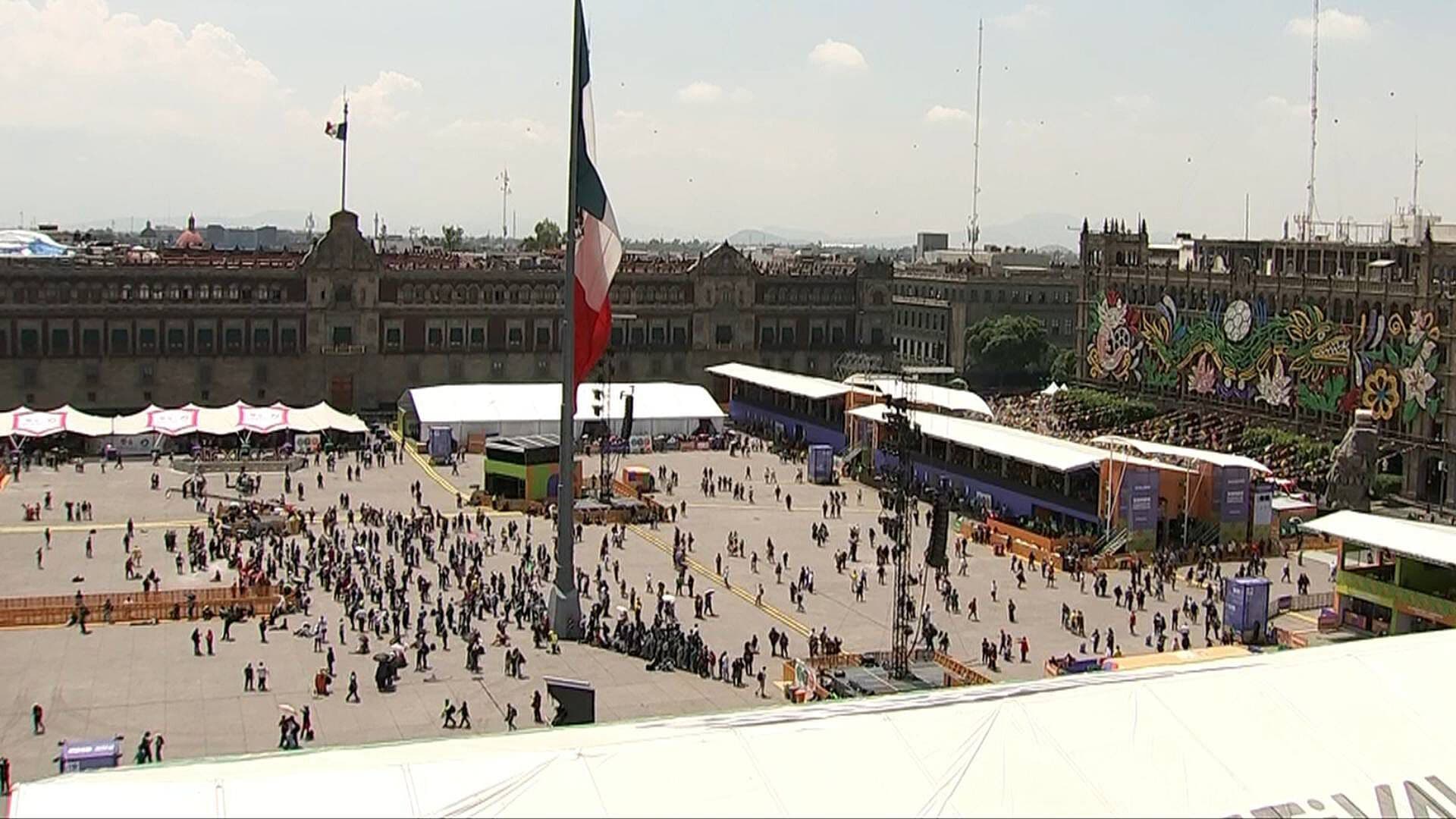 Desde el Aire: Así se ve el Zócalo a Horas del Duelo entre México vs Corea del Sur