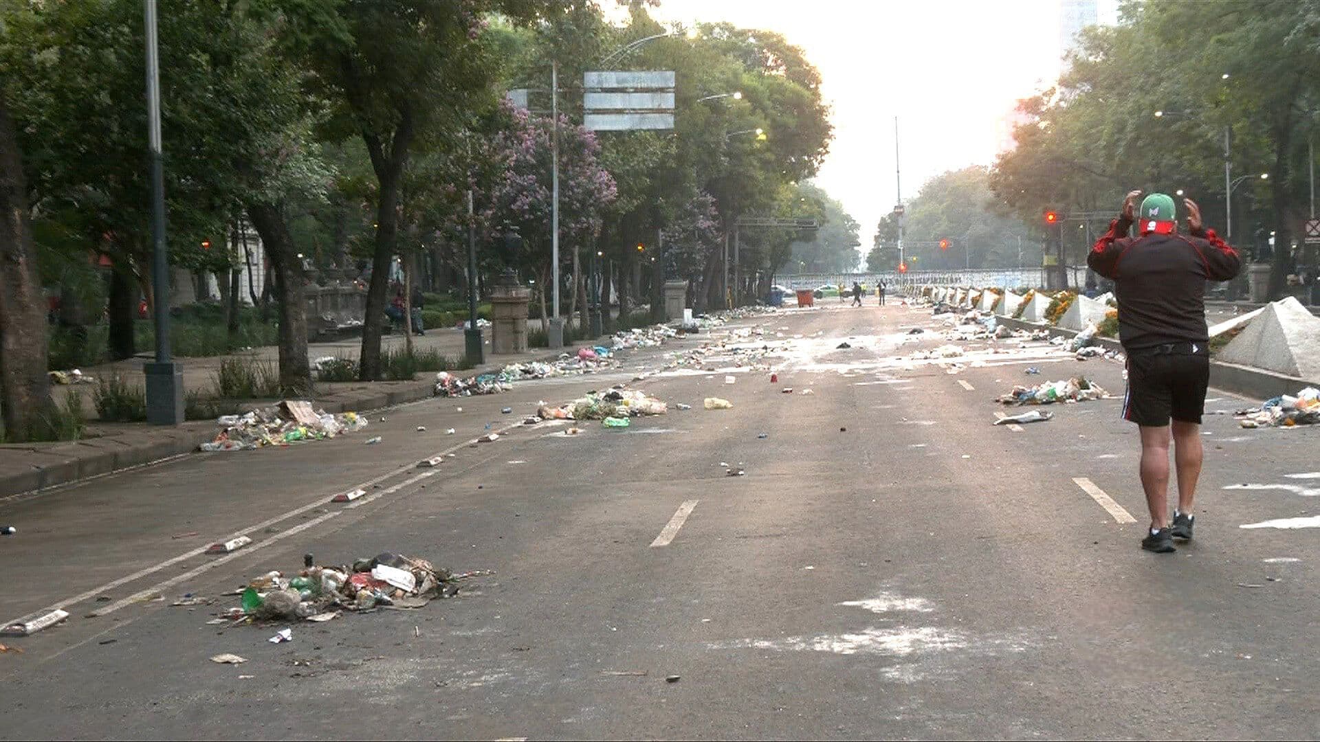 El Día Después del Festejo por Victoria de la Selección: Recogen 40 Toneladas de Basura