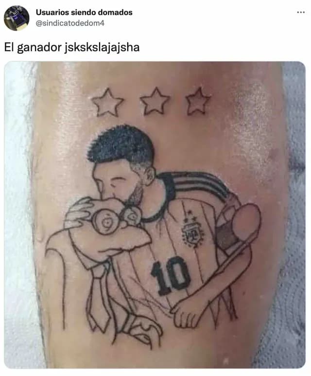 Messi besando a Hans Moleman