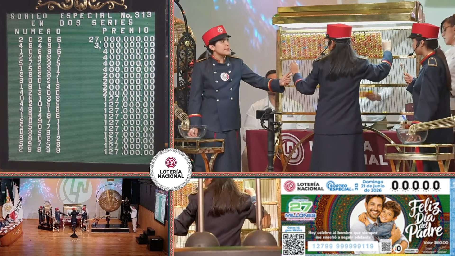 Resultados Sorteo Especial 313 de Hoy 21 de Junio del 2026 de la Lotería Nacional