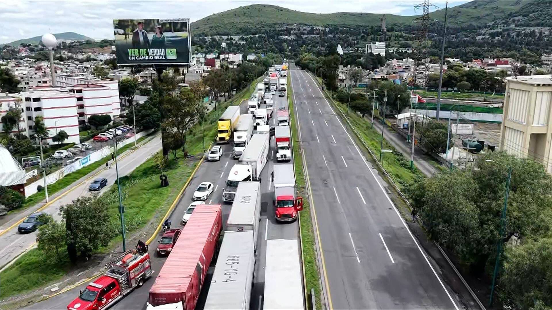 Bloqueo de Transportistas Hoy: Así se Ve Desde el Aire el Caos Vial en Tlalnepantla
