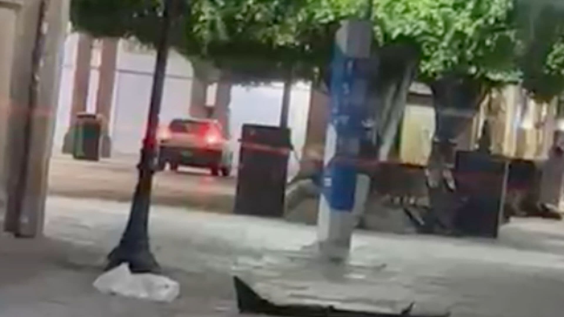 Vehículo es Captado en la Zona Peatonal del Centro de León, Guanajuato