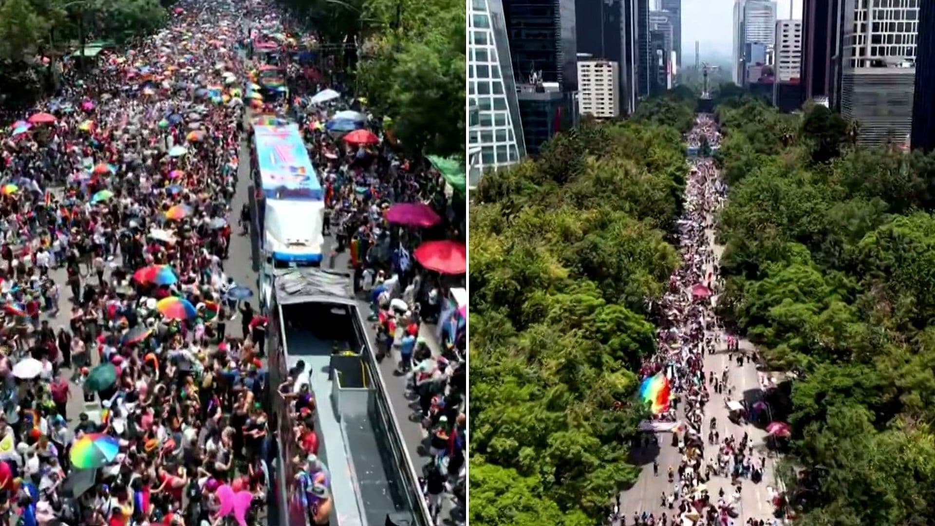 Así Se Ve Desde el Aire la Marcha del Orgullo LGBTQ+ en CDMX