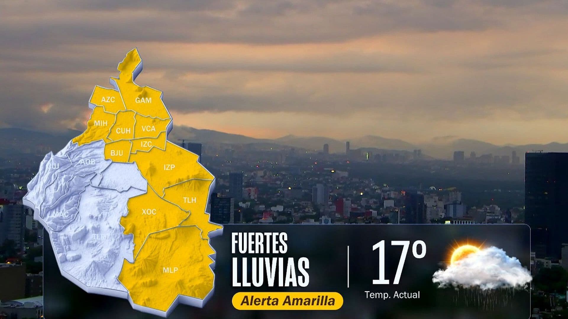 Activan Alerta Amarilla por Lluvias y Granizo en CDMX