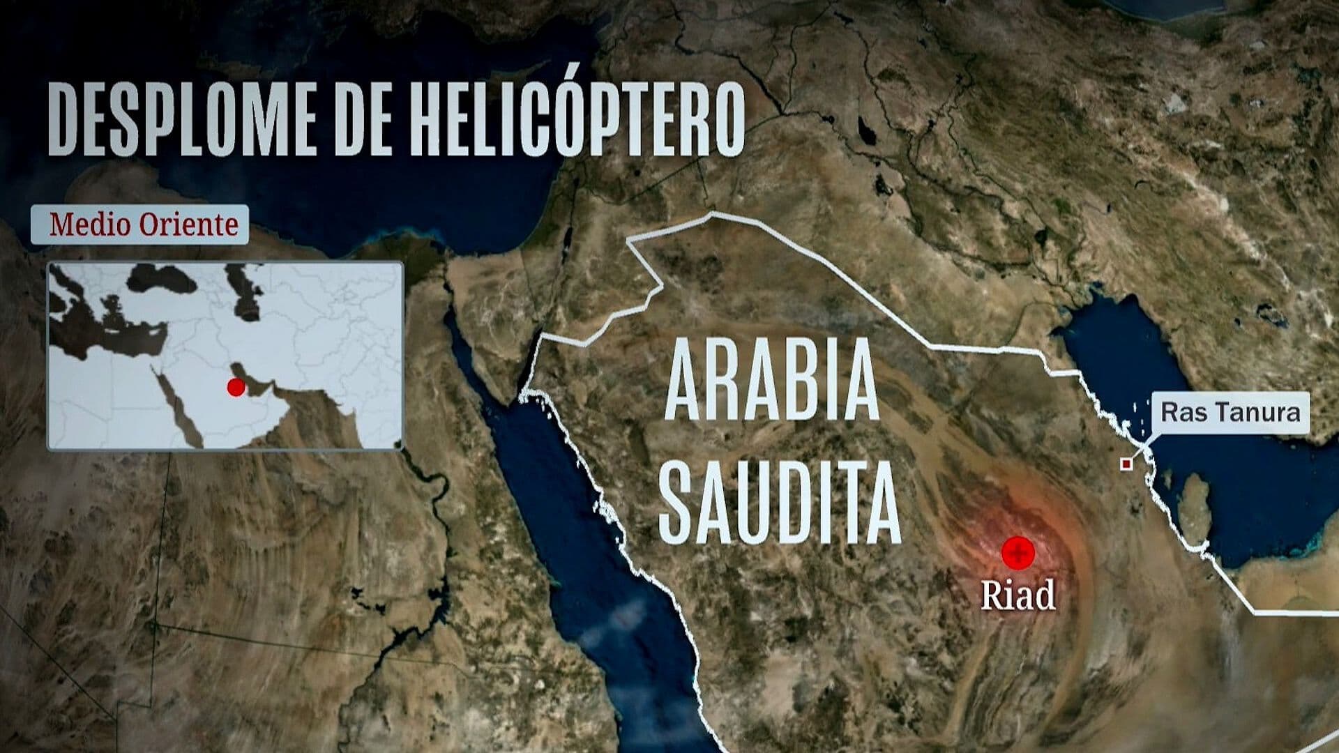 Helicóptero de Empresa Petrolera Desploma en Ras Tanura Arabia Saudita y Deja 14 Muertos