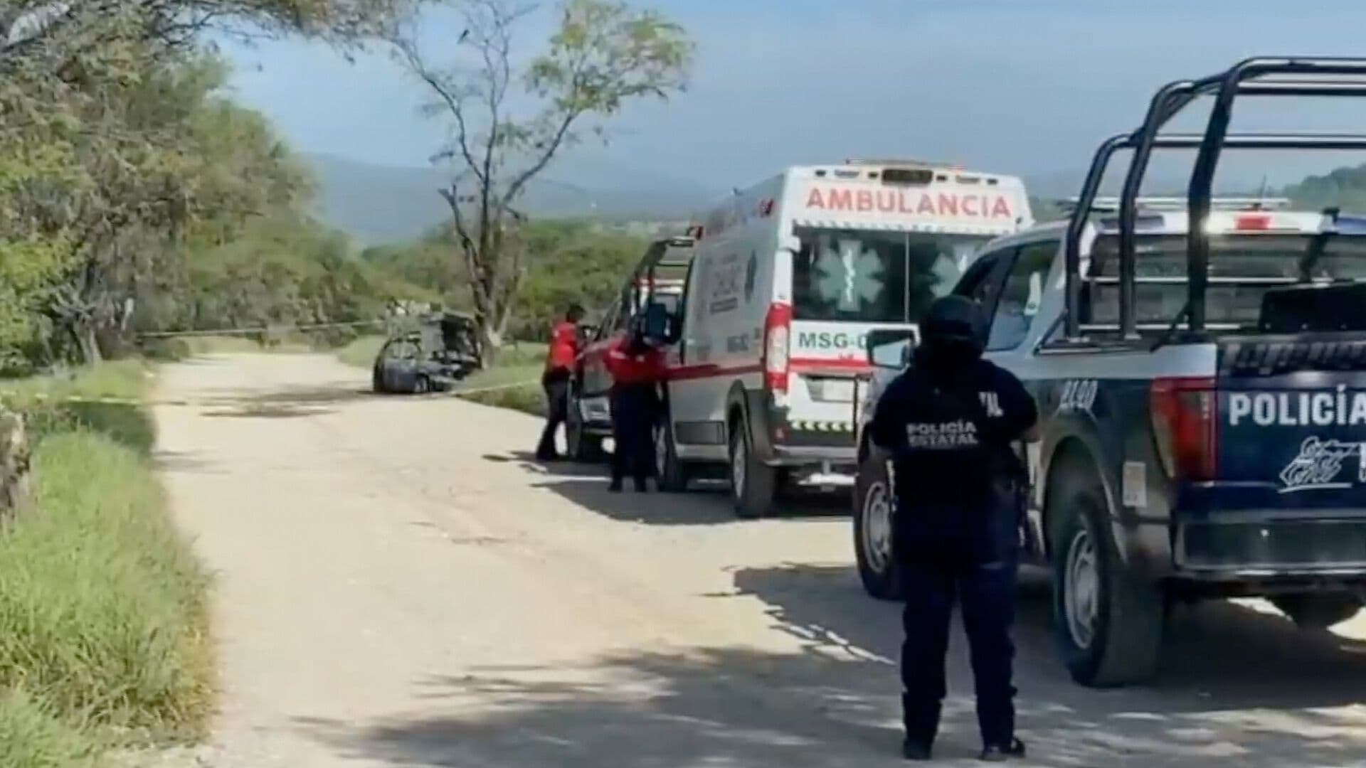 Incendio Accidente Choque Automóvil contra Árbol San Gabriel Chilac Puebla