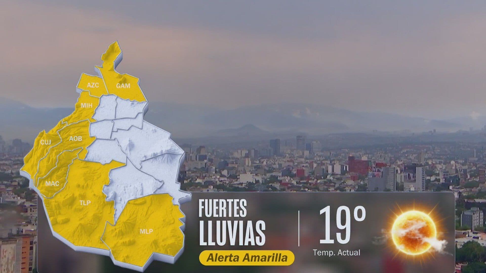 Reportan Alerta Amarilla por Lluvias en Ocho Alcaldías de la Ciudad de México