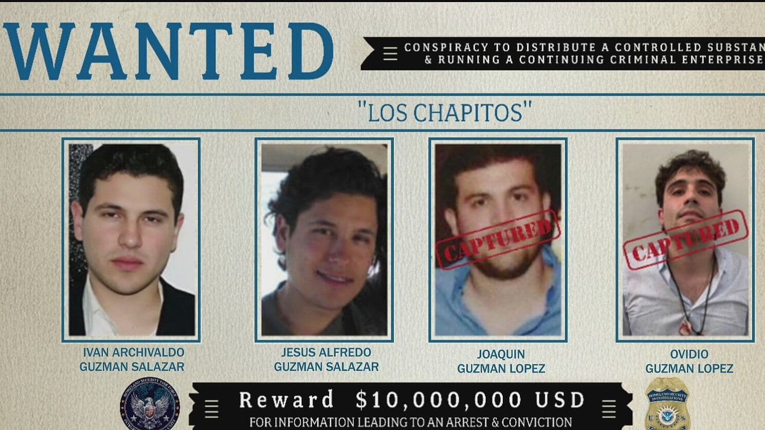 ICE Ofrece 10 Millones por los Chapitos: Intensifican Búsqueda