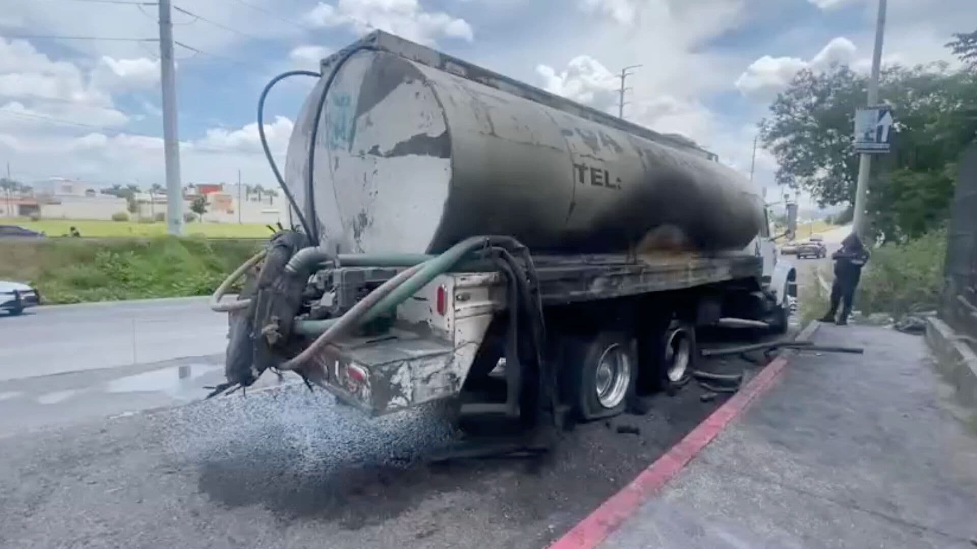 Incendio Pipa Agua Periférico Ecológico Puebla Columna Humo Qué Pasó