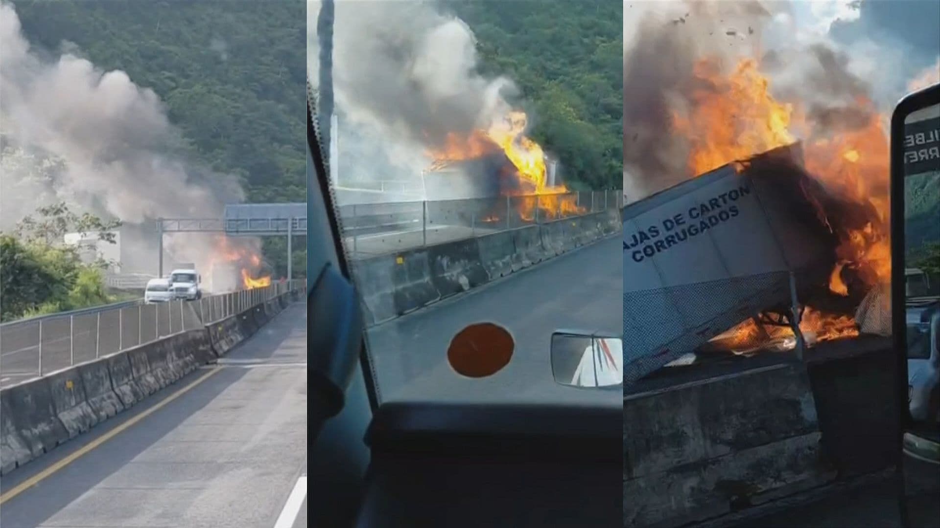 Se Incendia Pipa de Agua en el Periférico Ecológico de Puebla; Cierran la Vía