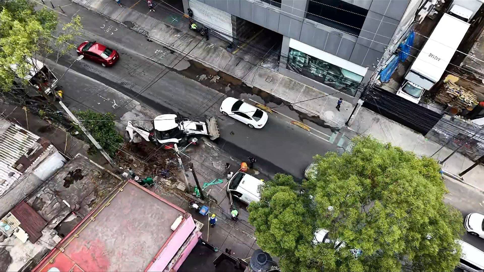 Así se ve Desde el Aire la Fuga de Gas y Agua en Azcapotzalco, CDMX
