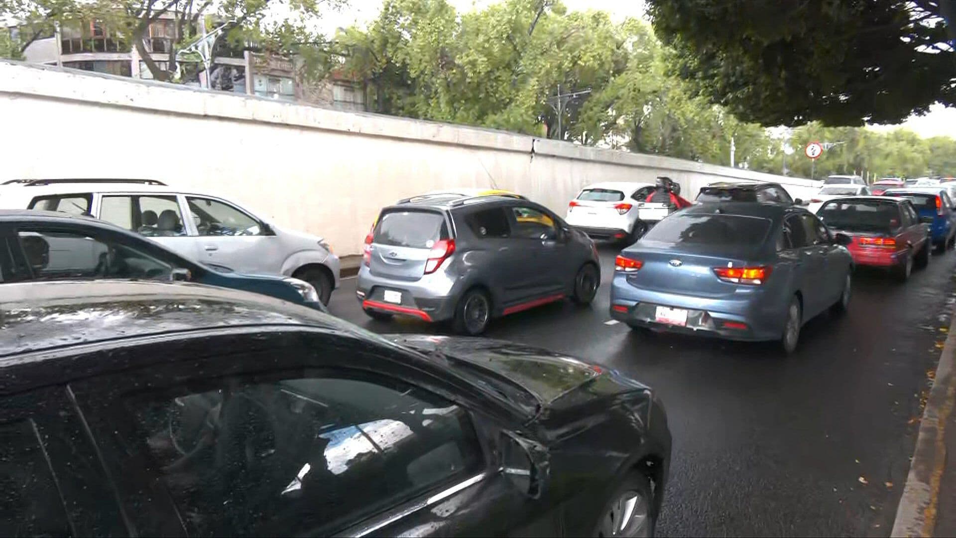 Circulación Afectada sobre Viaducto por Lluvias; Así se Ve