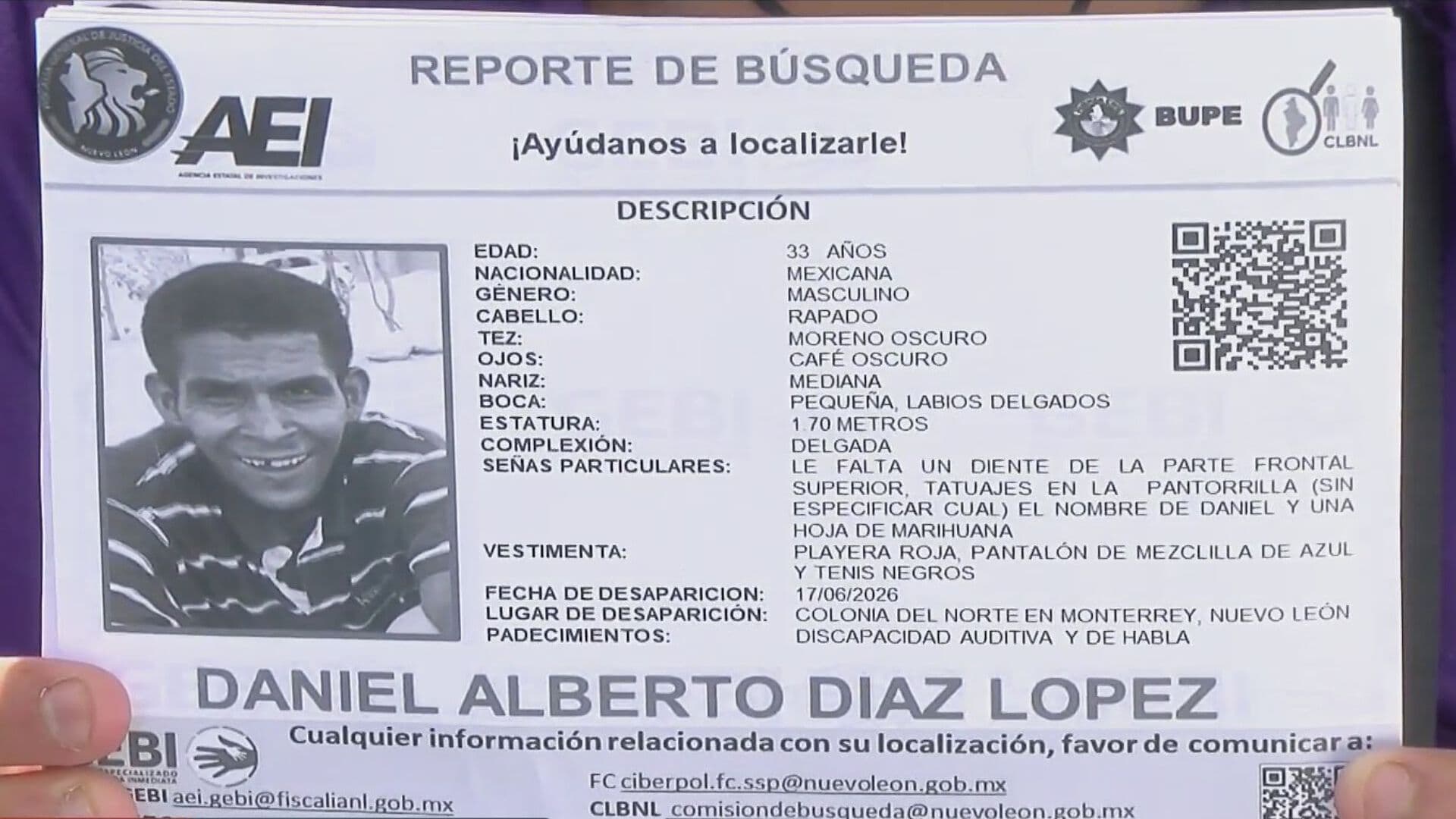 Desaparece Hombre Sin Poder Hablar y Oír en Monterrey tras Ser Detenido