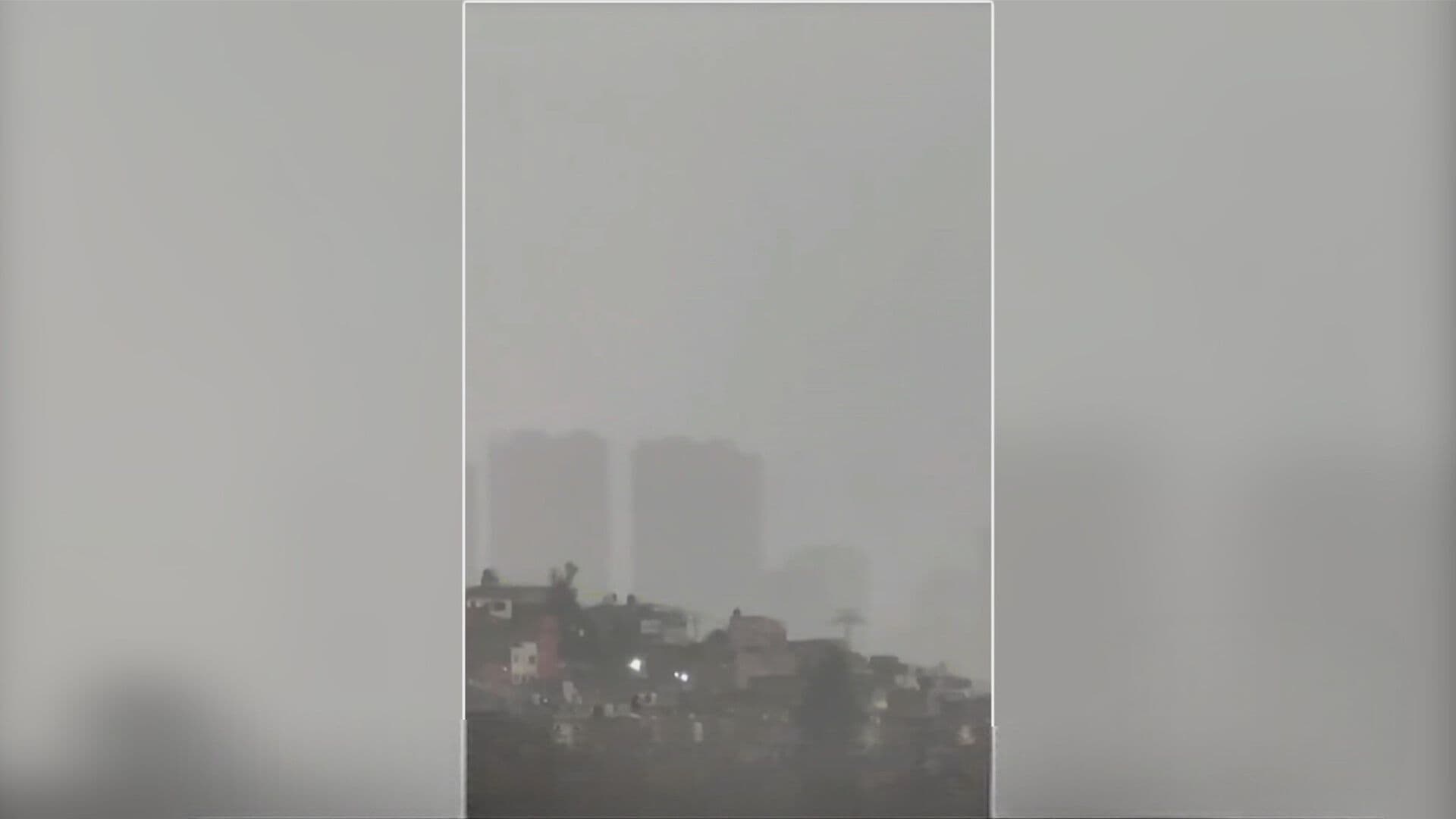 Reportan Fuerte Lluvia con Granizo en Naucalpan, Estado de México
