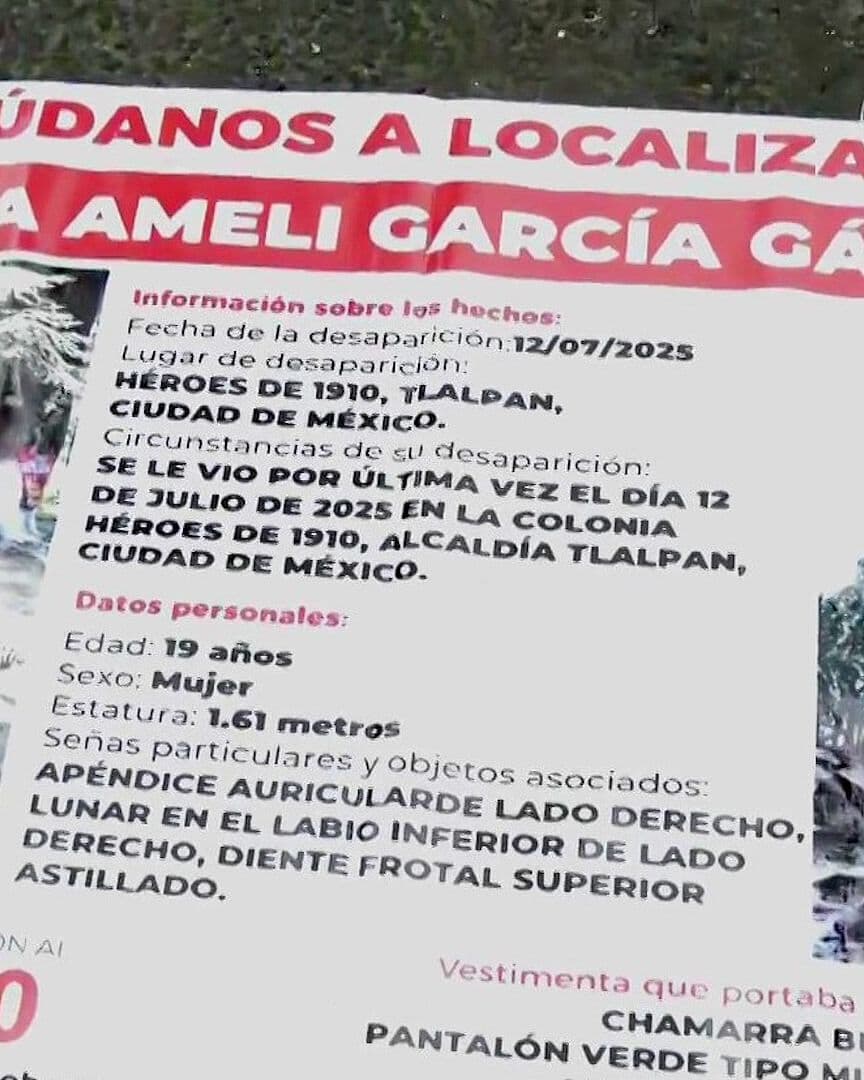 Familia Exige Justicia por Ana Amelí a un Año de su Desaparición en CDMX