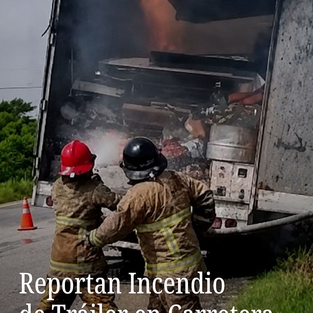 Se Incendia Tráiler en Tabasco