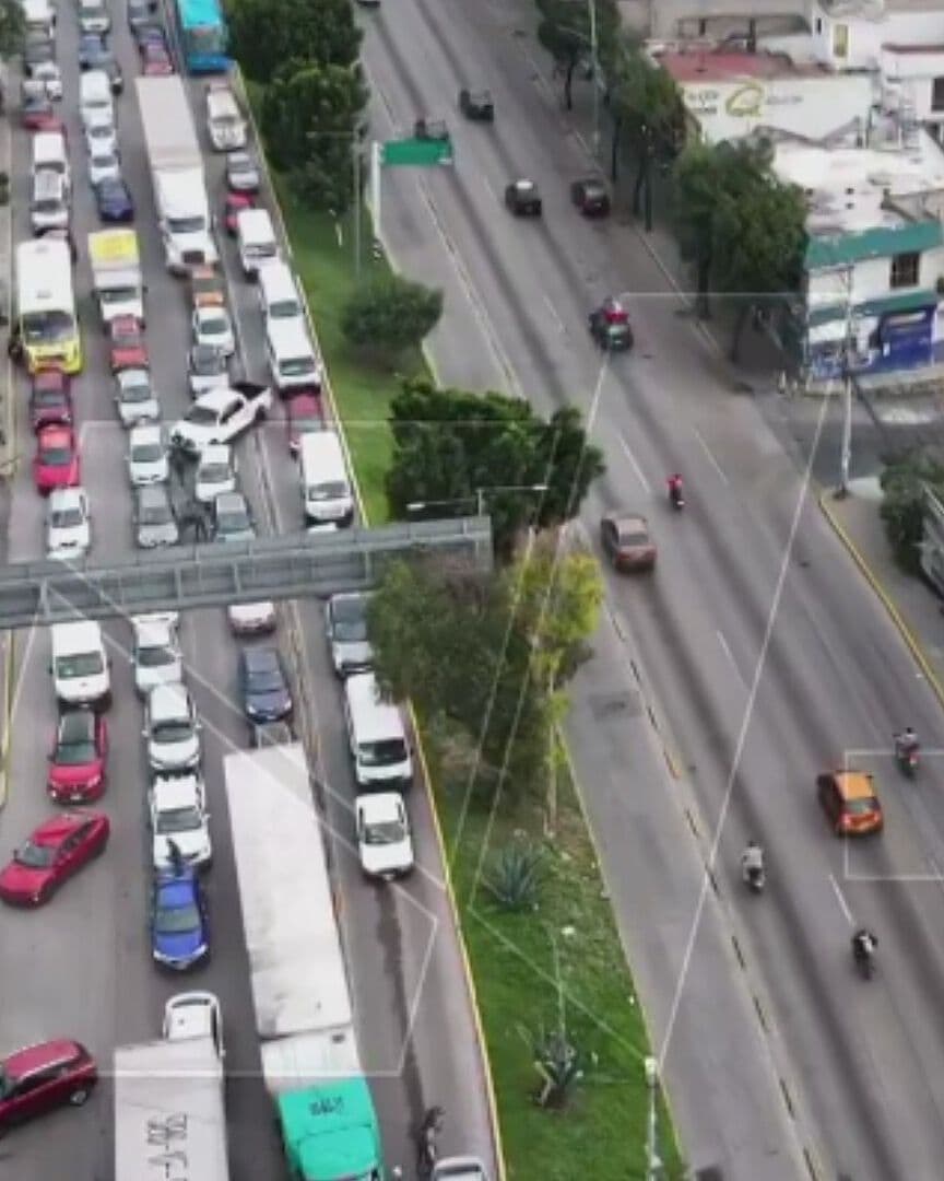 Choca Pipa en Ecatepec; Así se Ve el Caos Vial Desde el Aire en la Vía López Portillo
