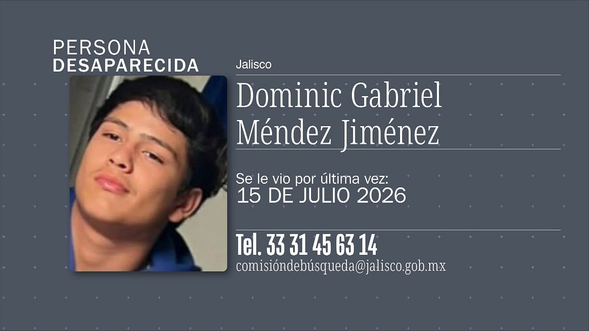 ¿Dónde Está? Dominic Gabriel de 15 Años Salió por Una Paleta en Tlajomulco y No Volvió a Casa