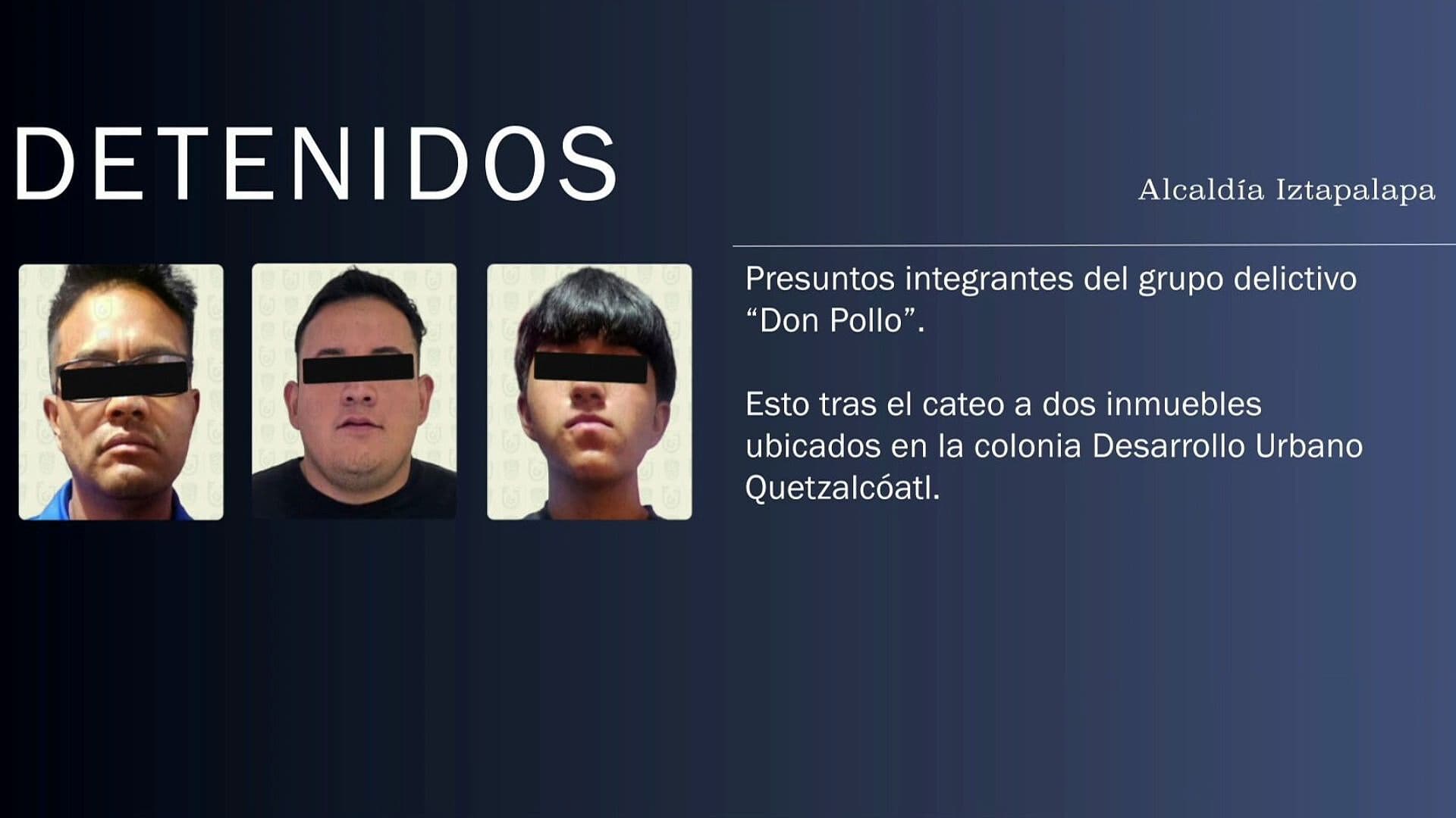 Caen Tres Presuntos Integrantes de "Don Pollo" en Iztapalapa; Aseguran Armas y Drogas