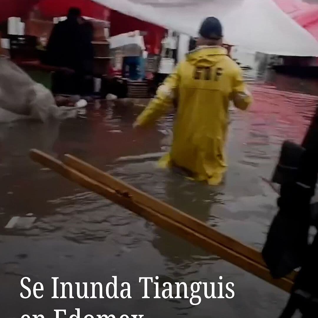 Se Inunda el Tianguis de la Floresta en Edomex