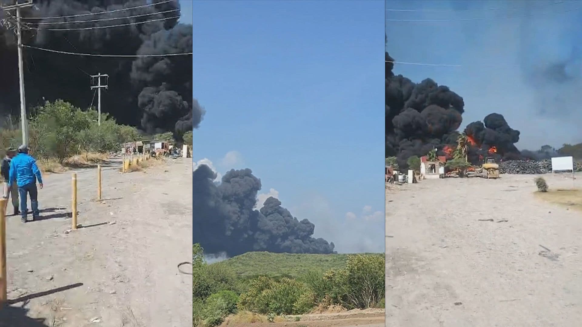 Densa Columna de Humo Cubre Ciudad Victoria por Incendio de Relleno Sanitario