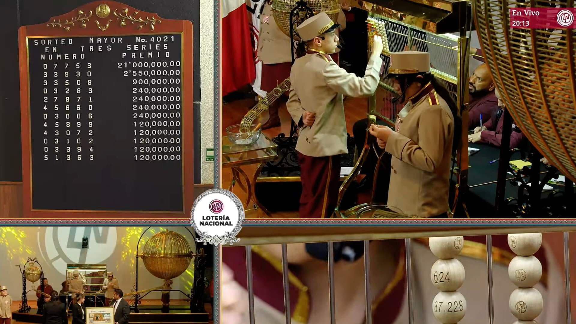Resultado Premio Sorteo Mayor 4021 Lotería Nacional de Hoy 21 de Julio del 2026