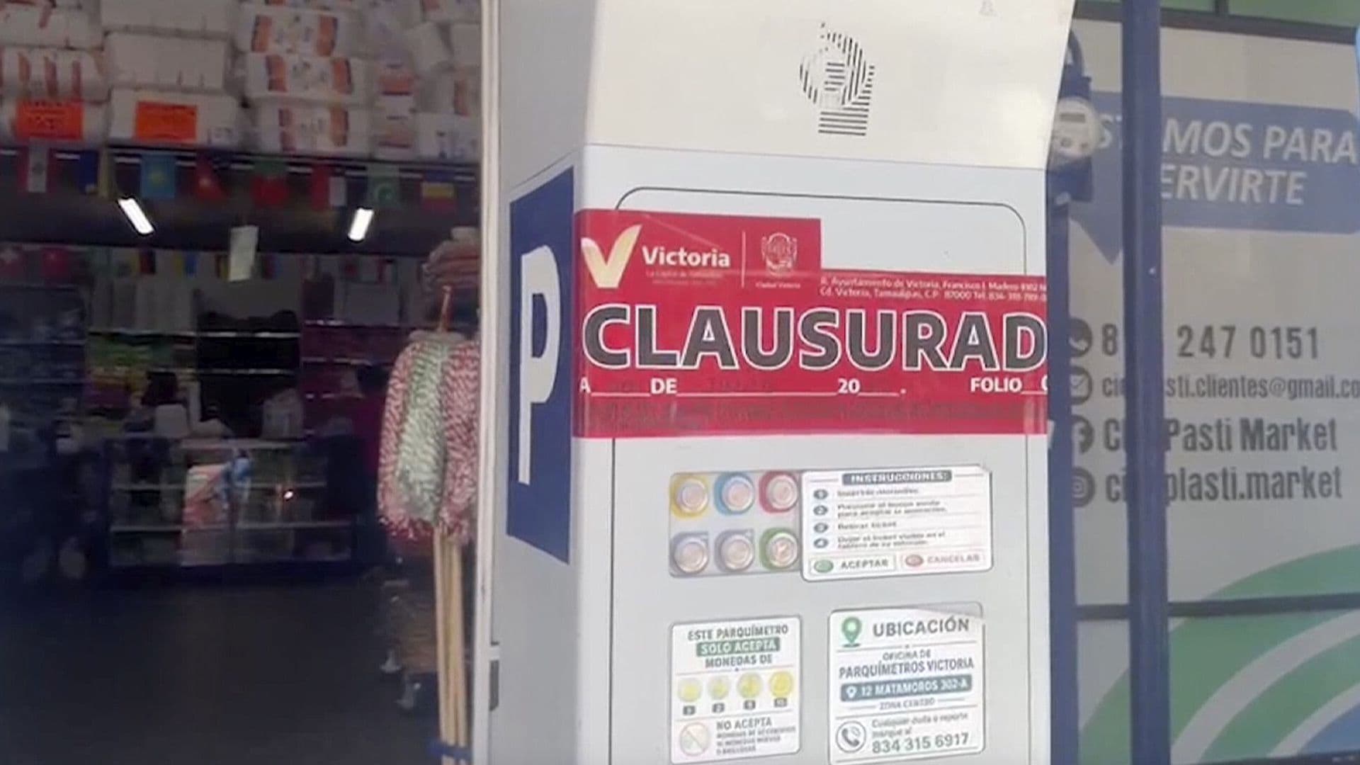 Clausuran Parquímetro en el Mercado Arguelles de Ciudad Victoria; Emitía Boletos de SLP