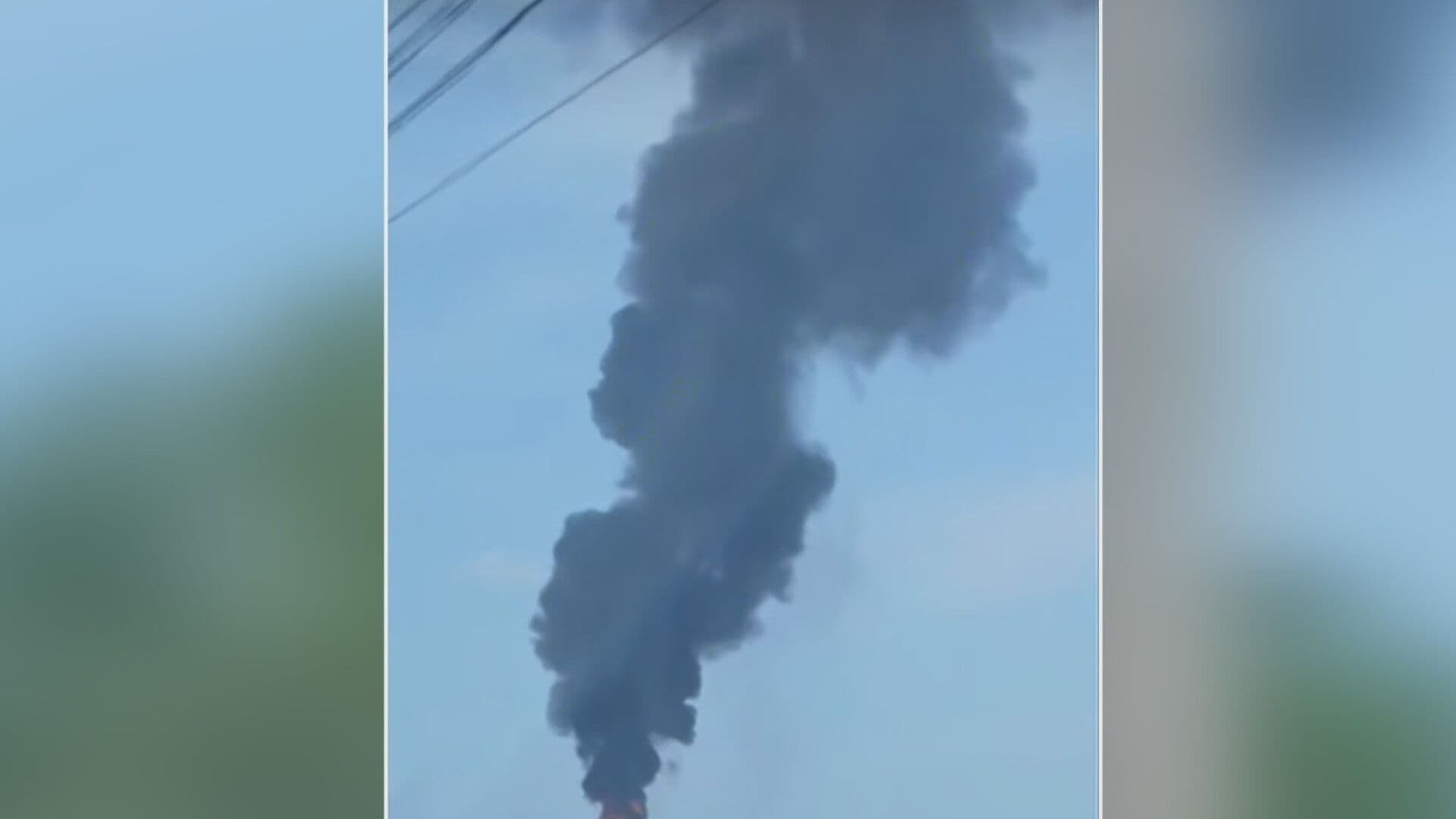 Reportan Fuerte Incendio en Fábrica de Pesquería, Nuevo León