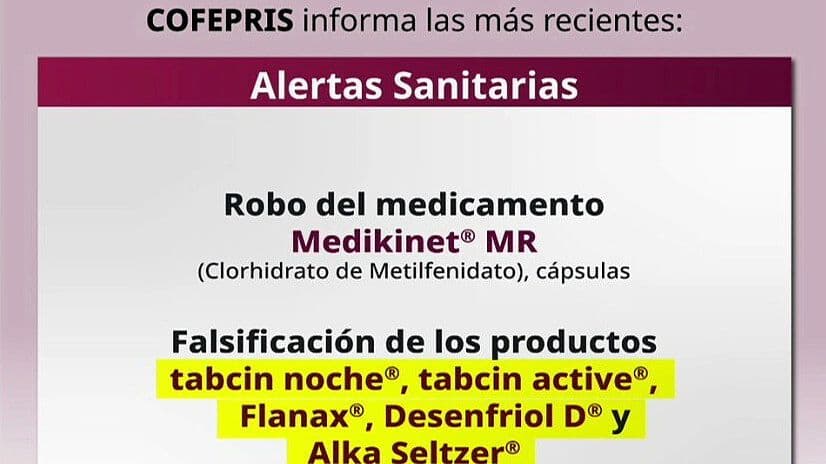 Cofepris Pide No Comprar Este Medicamento Tras Reporte de Robo