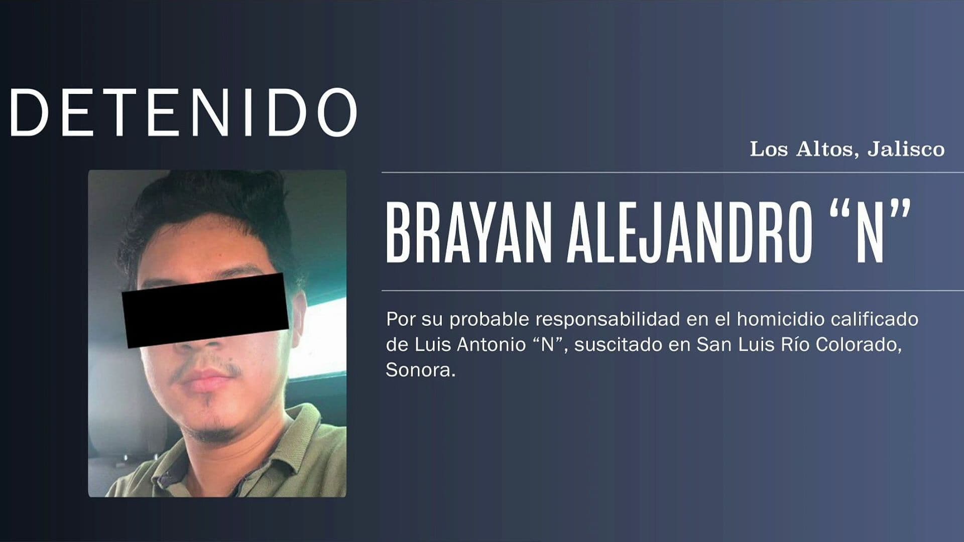 Capturaron en Jalisco a Presunto Homicida Buscado por Crimen en San Luis Río Colorado
