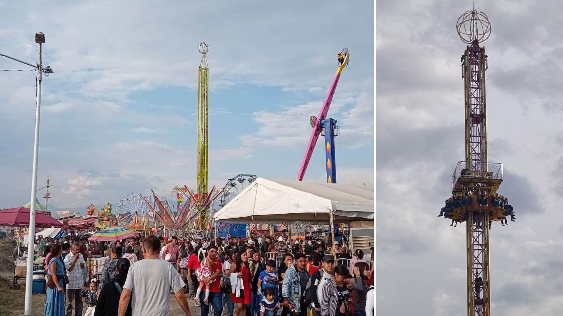 Juego Mecánico Dejó Personas Atrapadas en la Feria de Chalco, Estado de México