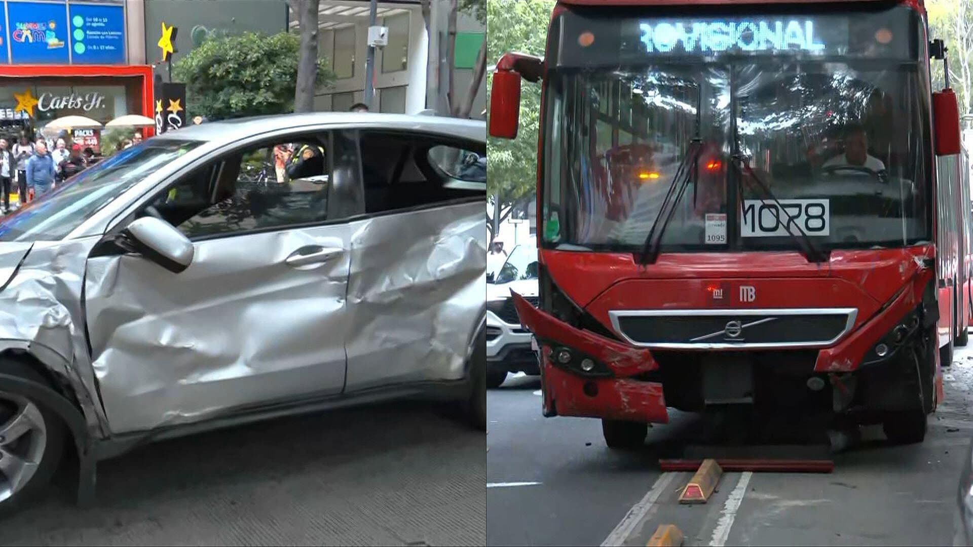 Camioneta Conducida por Menor de Edad y Metrobús Chocan sobre Insurgentes Sur; Hay Un Lesionado