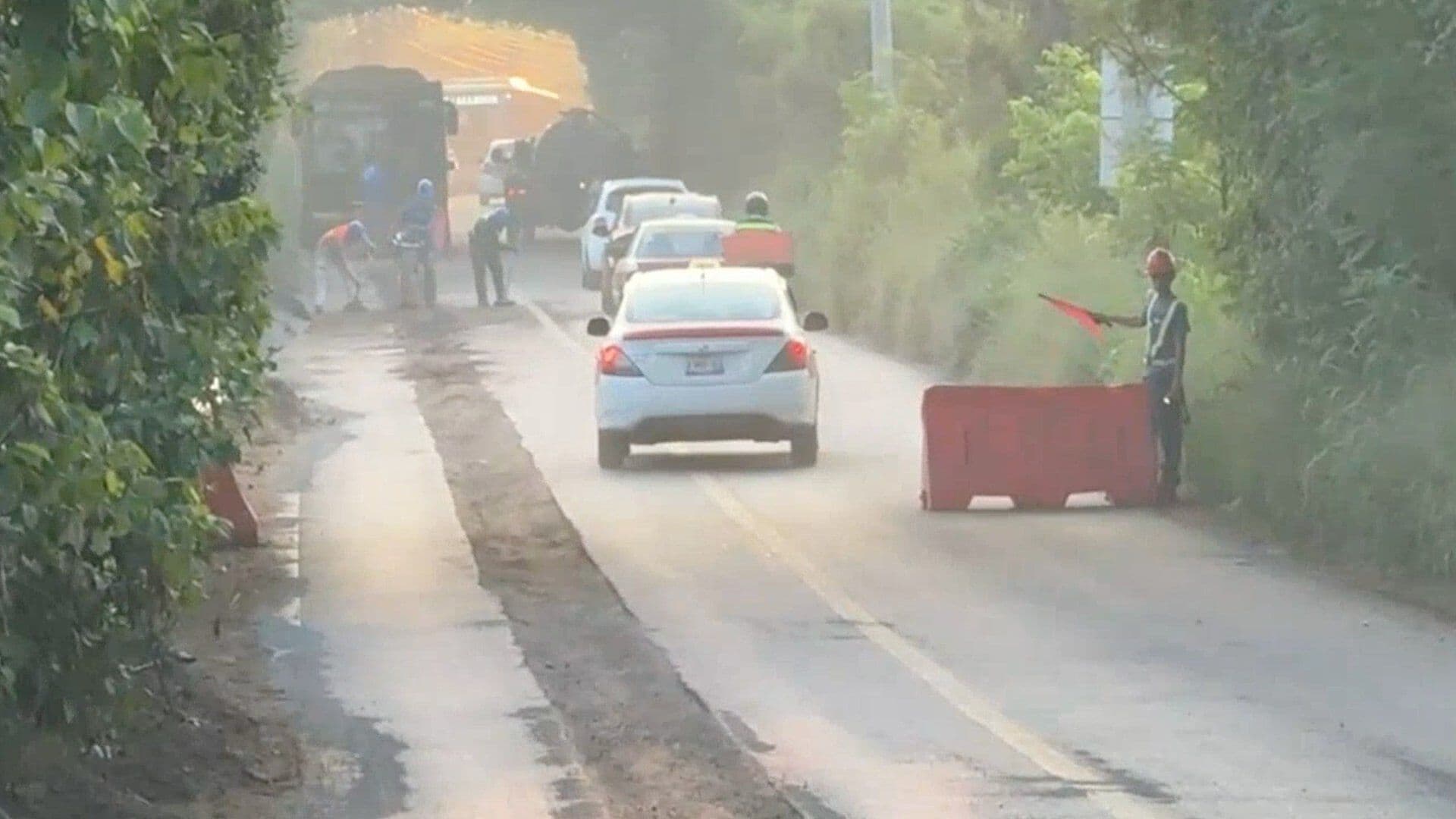 Obra Genera Tráfico Lento en la Carretera a Dos Lomas en Veracruz