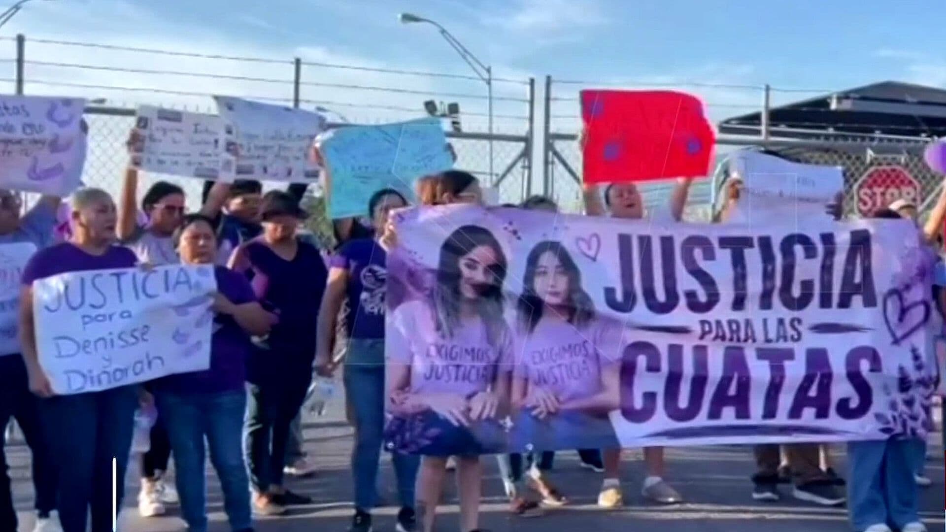 Familiares de Denisse y Dinorah Exigieron Justicia en el Puente Lucio Blanco, Matamoros