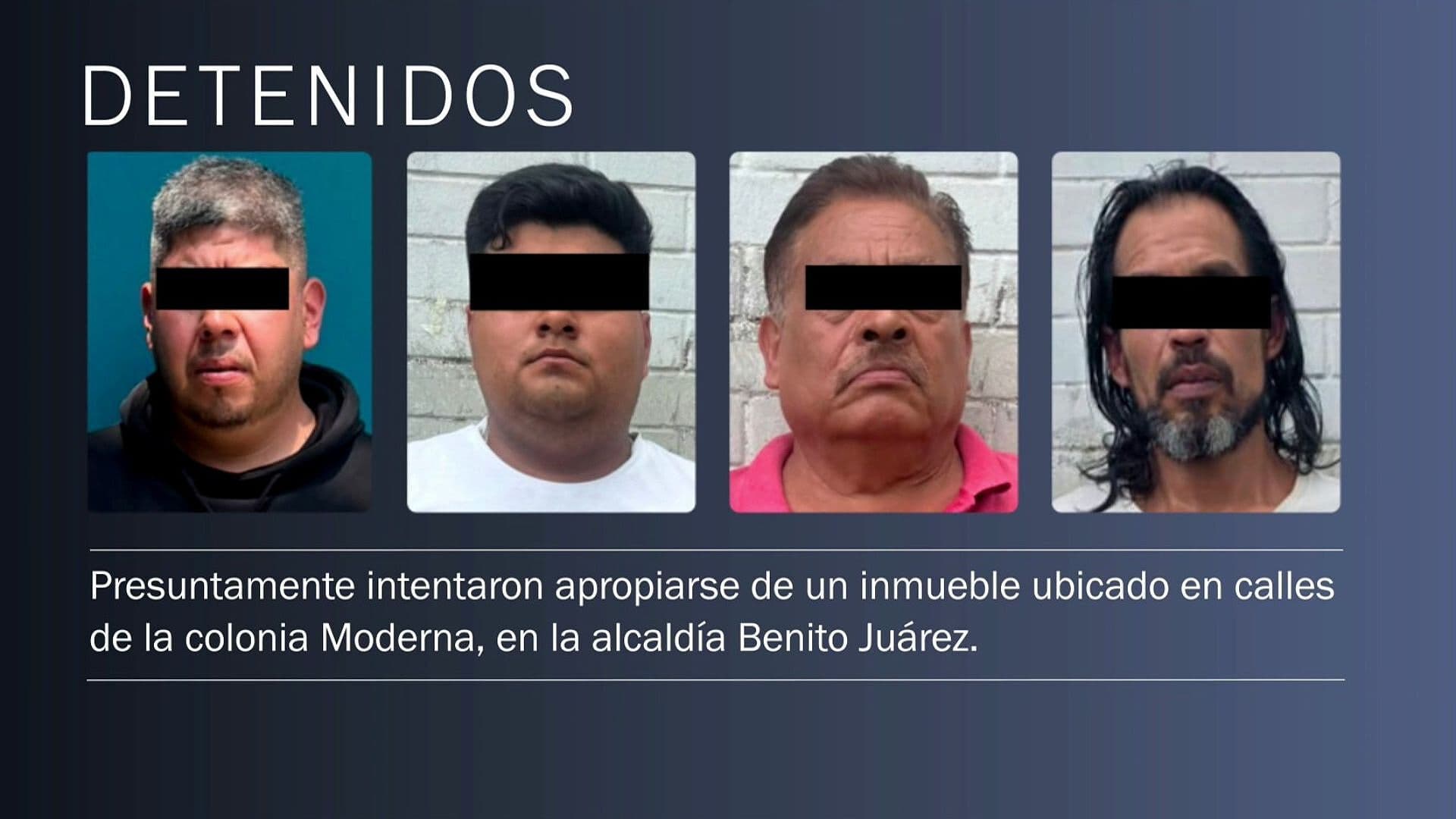 Detuvieron a Cuatro Hombres por Presunto Intento de Despojo en Benito Juárez, CDMX