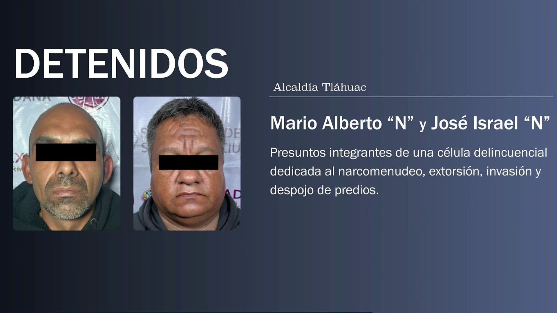 Detuvieron a Presuntos Integrantes del Cártel de Tláhuac por Narcomenudeo y Despojo
